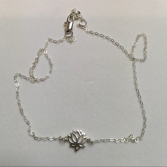 Sterling Silver Lotus Flower Necklace - Picture 2 of 7